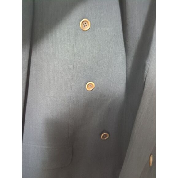 Hugo Boss Mens Al Capone Chicago Blazer Dark Green Wool Double Breasted Size 44L - Picture 3 of 12
